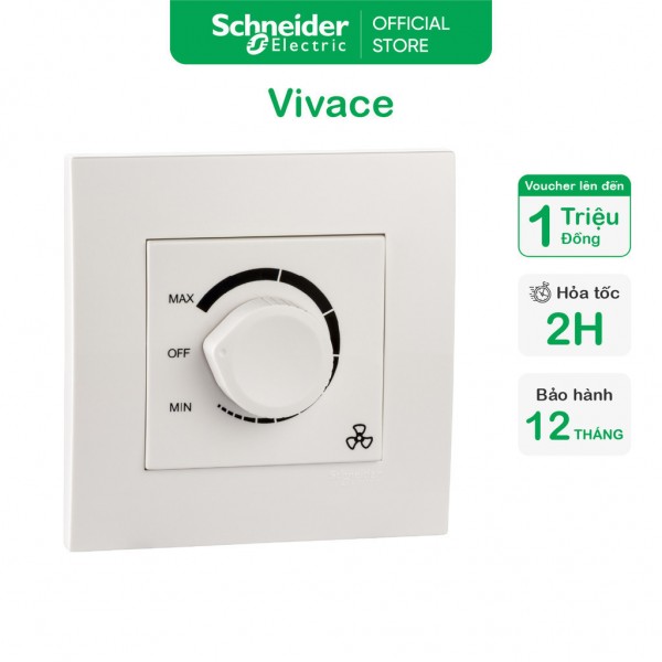 Bộ công tắc điều chỉnh tốc độ quạt Schneider VIVACE  KB31RF250_WE/ KB31RF250_AS