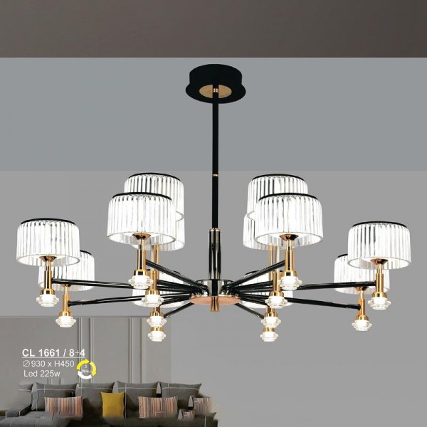 Đèn chùm LED 225W Sano Ø930*H450 - 3 màu ánh sáng CL 1661/8+4