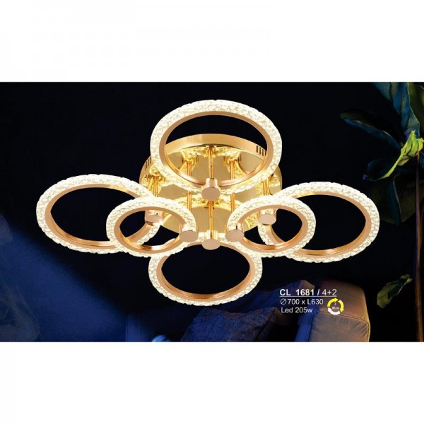 Đèn chùm LED Sano CL 1681/4+2 Ø700*L630 205W