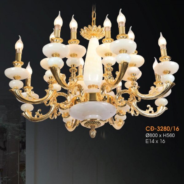 Đèn chùm đồng Veronia Ø800*H560-E14*16 CĐ-3280/16