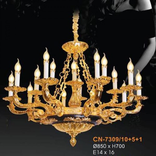 Đèn chùm nến Ø850xH700, E14x16 CN-7309/10+5+1
