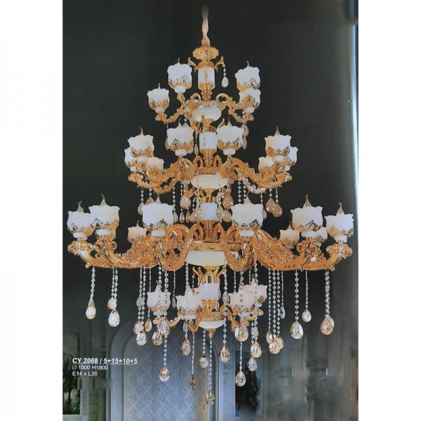 Đèn chùm hiện đại Sano Ø1500*H1800, E14*L35 CY 2068/35 (5+15+10+5)