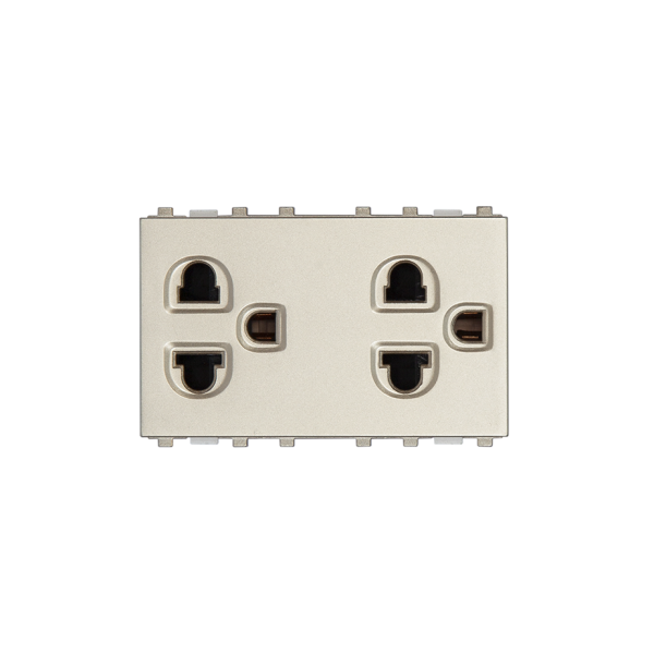 2 ổ cắm 3 chấu có màn che 16A - S69/UE2