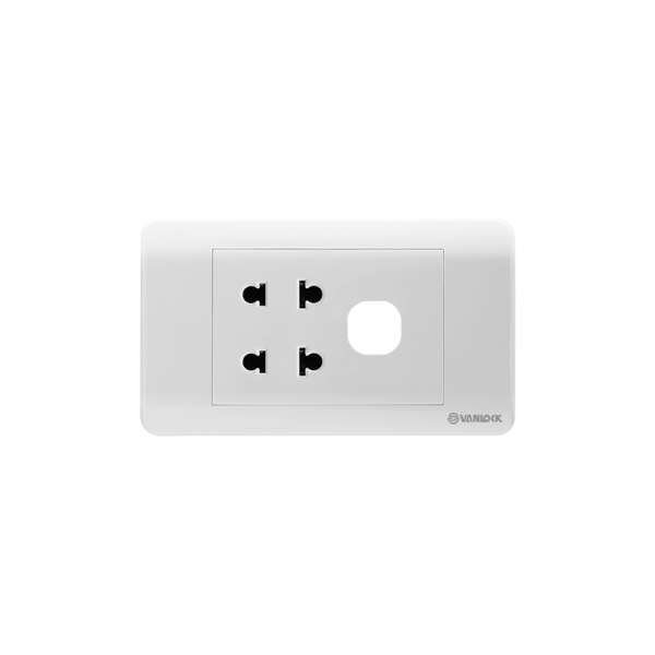 2 ổ cắm 2 chấu 16A với 1 lỗ - ZLU2/X