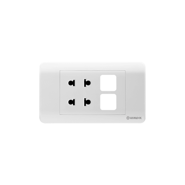 2 ổ cắm 2 chấu 16A với 2 lỗ - ZLSU2/XX