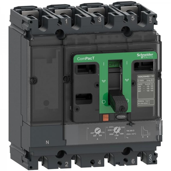Aptomat khối MCCB Schneider ComPacT NSX100N 4P3D 50kA AC C10N6TM016