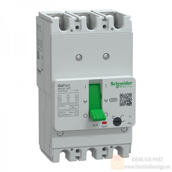 Aptomat khối MCCB Schneider GoPact 125T 3P 10kA dòng chỉnh định G12T3A16