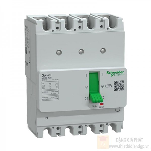 Aptomat khối MCCB Schneider GoPact 125T 4P 10kA dòng cố định G12T4F16