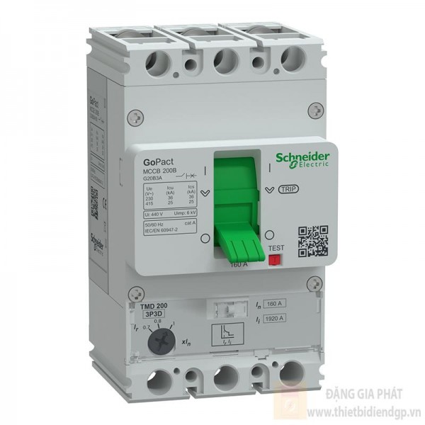 Aptomat khối MCCB Schneider GoPact 3P dòng chỉnh định G20B3A40