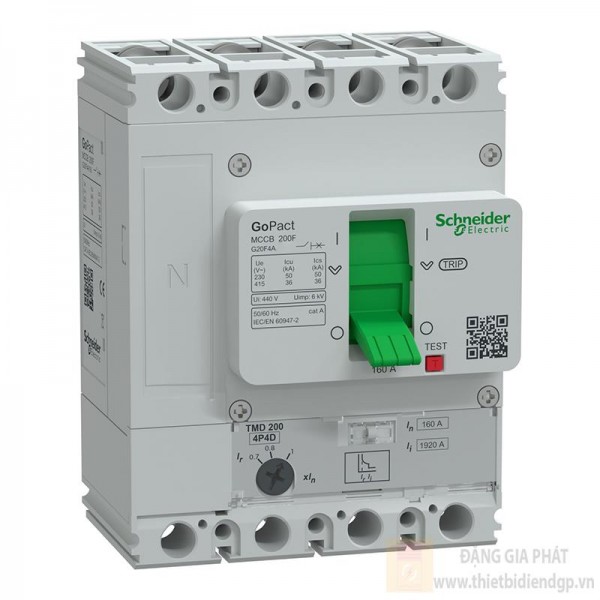 Aptomat khối MCCB Schneider GoPact 4P dòng chỉnh định G20F4A40