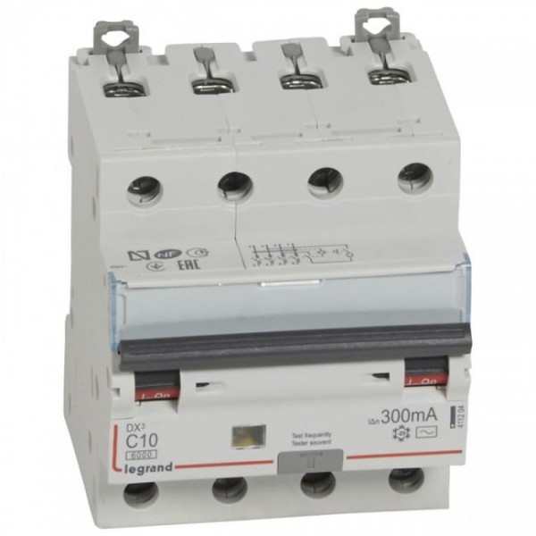 Cầu dao chống dòng rò và quá tải RCBO DX3 4P 6000A AC 300mA Legrand 411204