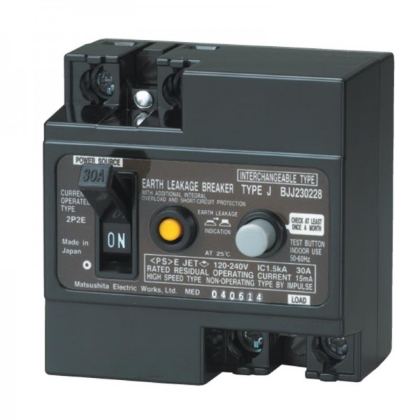 Cầu dao chống giật ELB Panasonic BJJ23022-8 có bảo vệ quá tải 30A-1.5kA