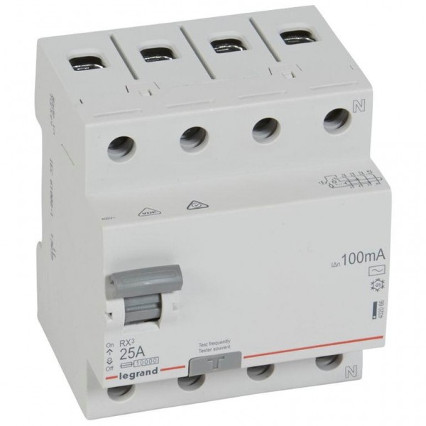 Cầu dao chống dòng rò RCCB 4P 100mA Legrand RX3 402066