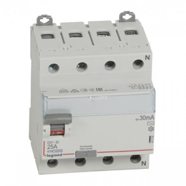 Cầu dao chống dòng rò RCCB DX3-ID 4P 30mA Legrand 411702