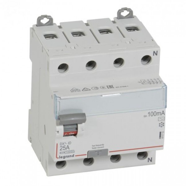 Cầu dao chống dòng rò RCCB DX3-ID 4P 100mA Legrand 411712