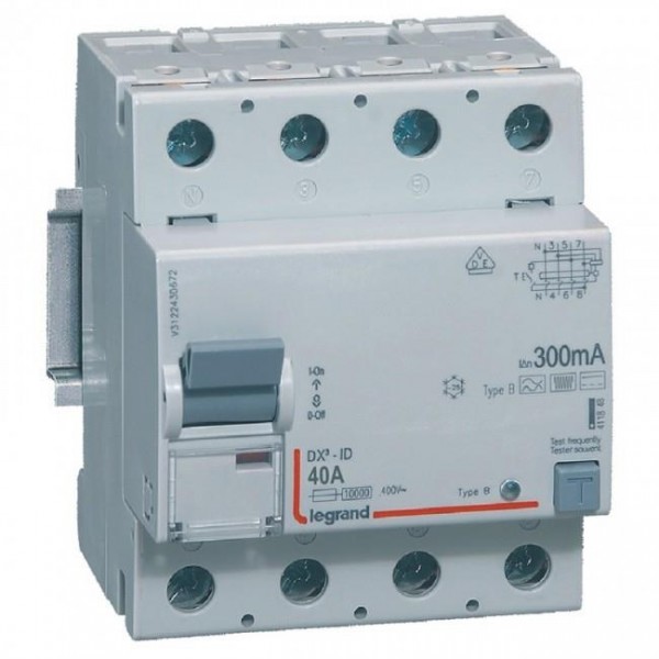 Cầu dao chống dòng rò RCCB DX3-ID 4P B 300mA Legrand 411848