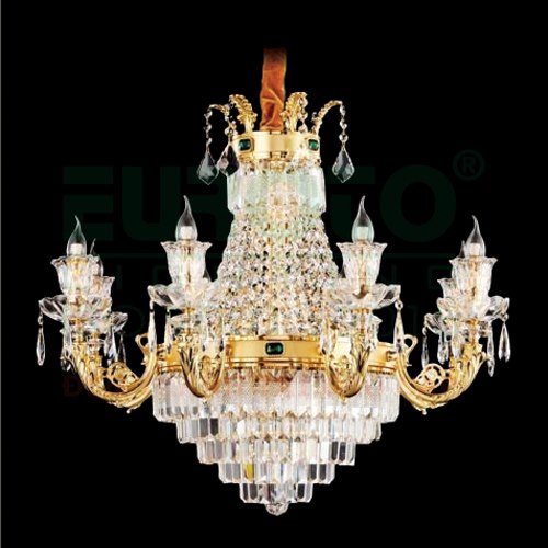 Đèn chùm nến Euroto Ø820*H580 + 500 - E14*8+11 + Tay đồng nguyên chất + Pha Lê K9 CD-422/8