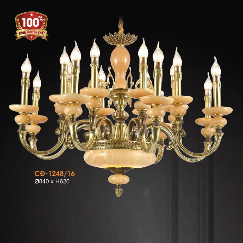 Đèn chùm đồng Veronia Ø840*H620-E14*16 CĐ-1248/16