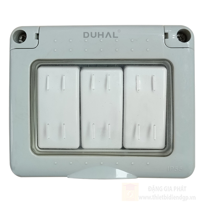 Bộ 3 công tắc 1 chiều Duhal chống thấm IP55 10A/250V K1V108