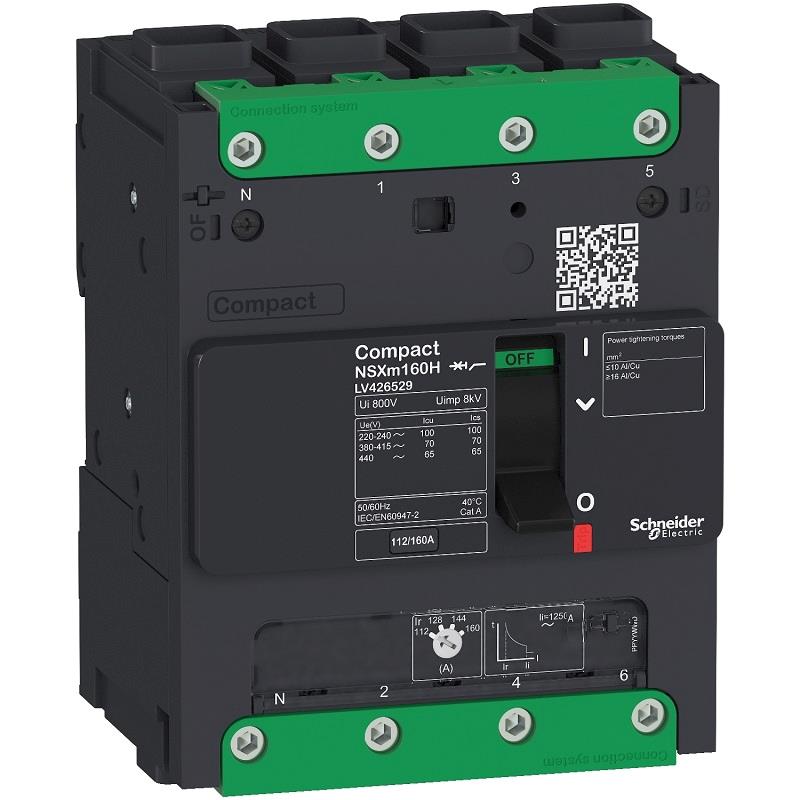 Aptomat khối MCCB Schneider ComPacT NSXm B 4P 25kA đầu nối EverLink LV426210