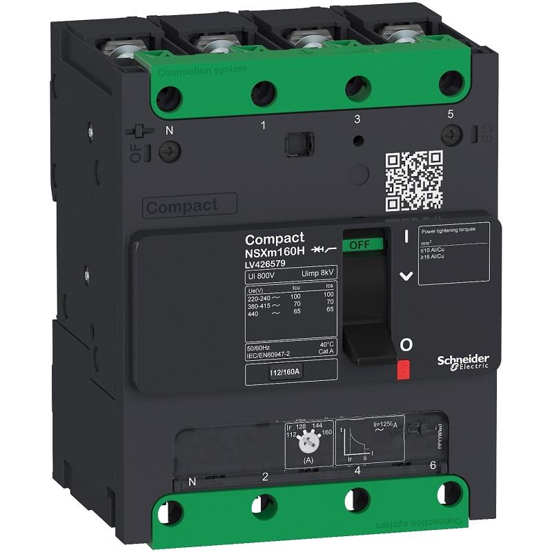 Aptomat khối MCCB Schneider ComPacT NSXm F 4P 36kA đầu thanh cái chân cốt LV426360