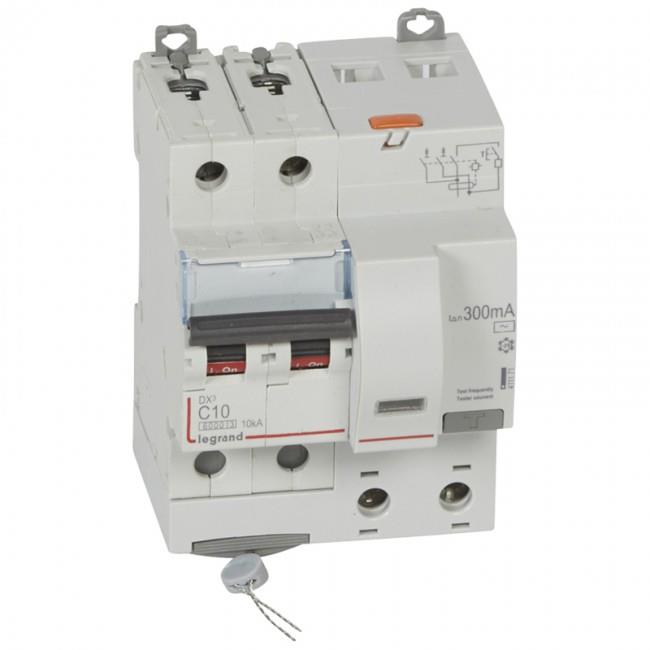 Cầu dao chống dòng rò và quá tải RCBO DX3 2P 6000A AC 300mA Legrand 411171