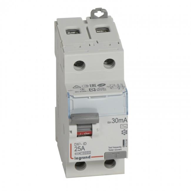 Cầu dao chống dòng rò RCCB DX3-ID 2P 30mA Legrand 411504