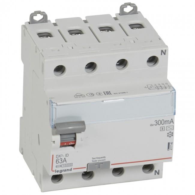 Cầu dao chống dòng rò RCCB DX3-ID 4P 63A 300mA Legrand 411746